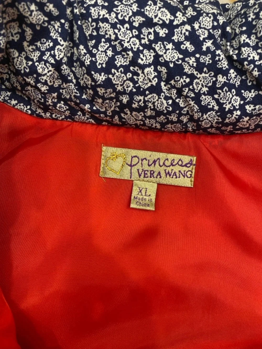 Princess Vera Wang quilted puffer floral vest size XL - Picture 3 of 4